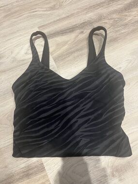 Lululemon Black Zebra-Print V-Neck Tank Top - Women